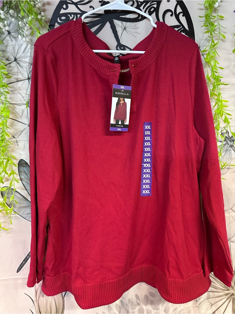 Rafaella Women's Burgundy Crewneck Sweater